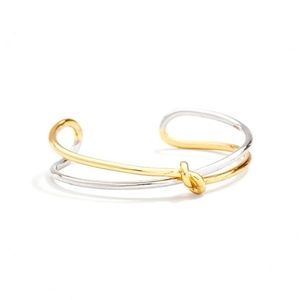 Ann Taylor Love Knot Bracelet Gold/Silver Twisted Cuff